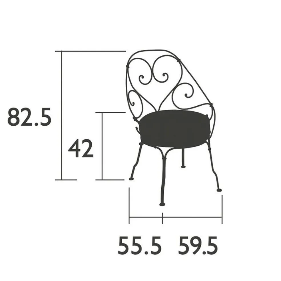 1900 Cabriolet Gartenstuhl mit Sitzkissen