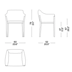 140 Cotone Slim Armlehnstuhl