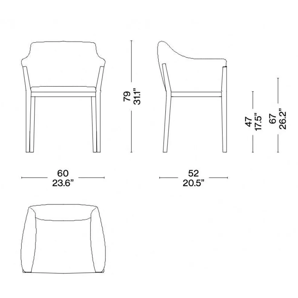 140 Cotone Slim Armlehnstuhl