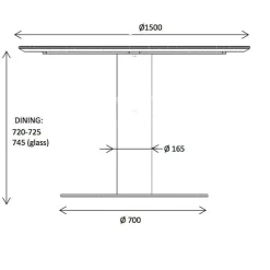 2.0 Dining Table Gestell Messing Ø150cm