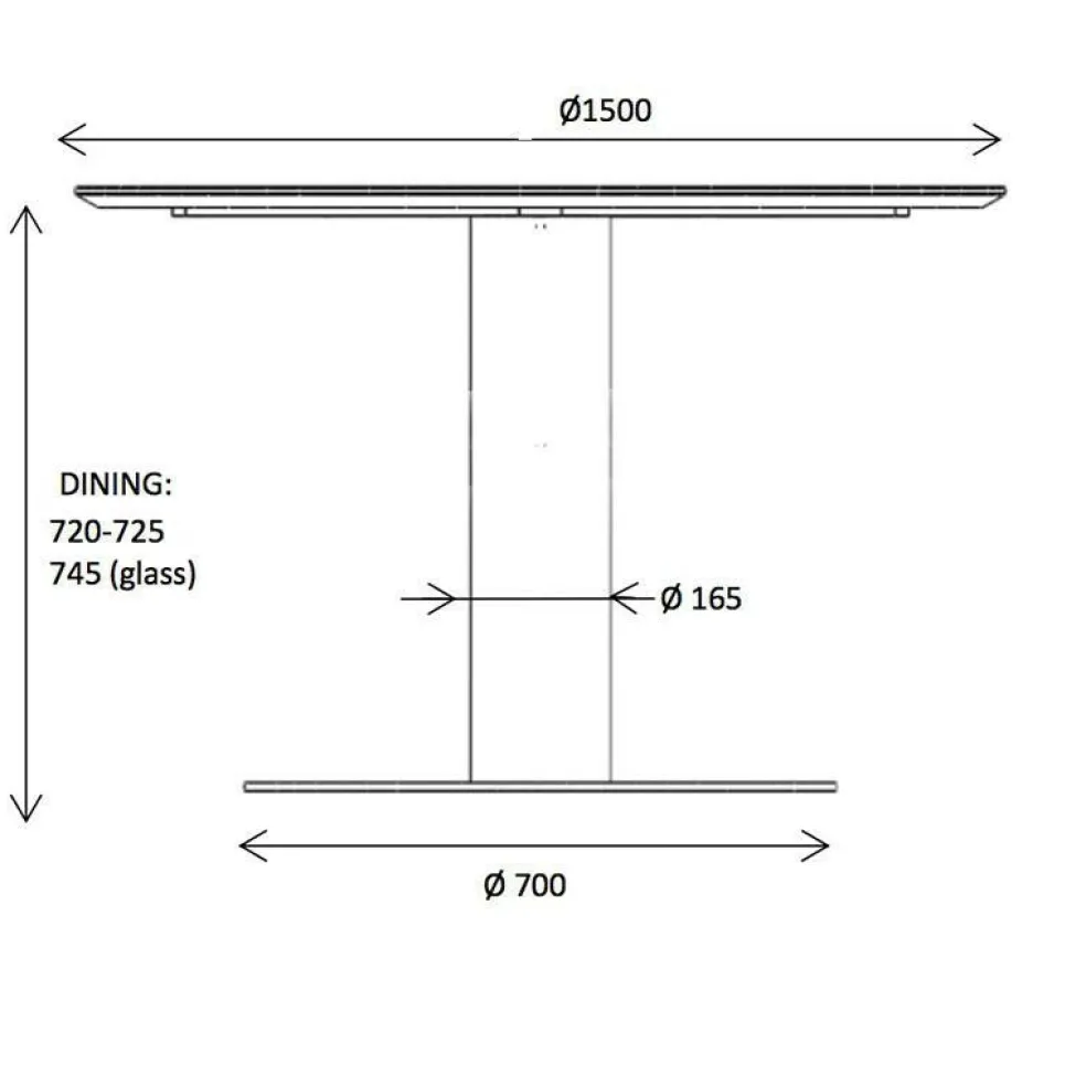 2.0 Dining Table Gestell Messing Ø150cm