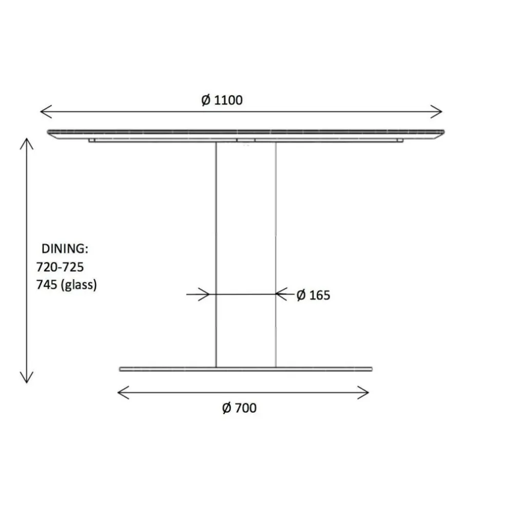 2.0 Dining Table Gestell schwarz Ø110cm
