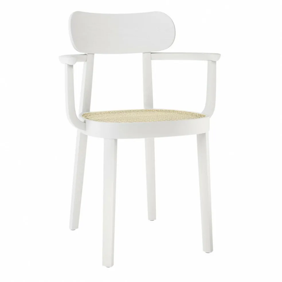 118 F Armlehnstuhl mit Rohrgeflecht