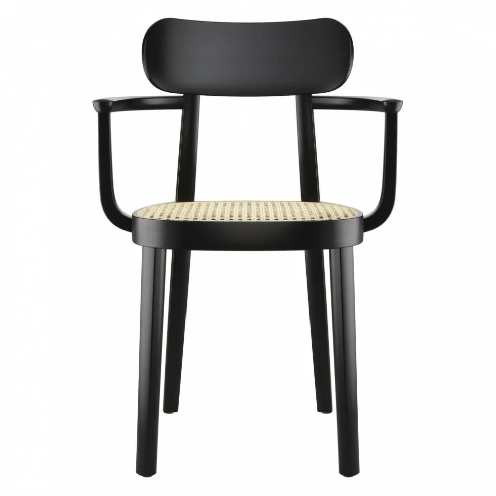 118 F Armlehnstuhl mit Rohrgeflecht