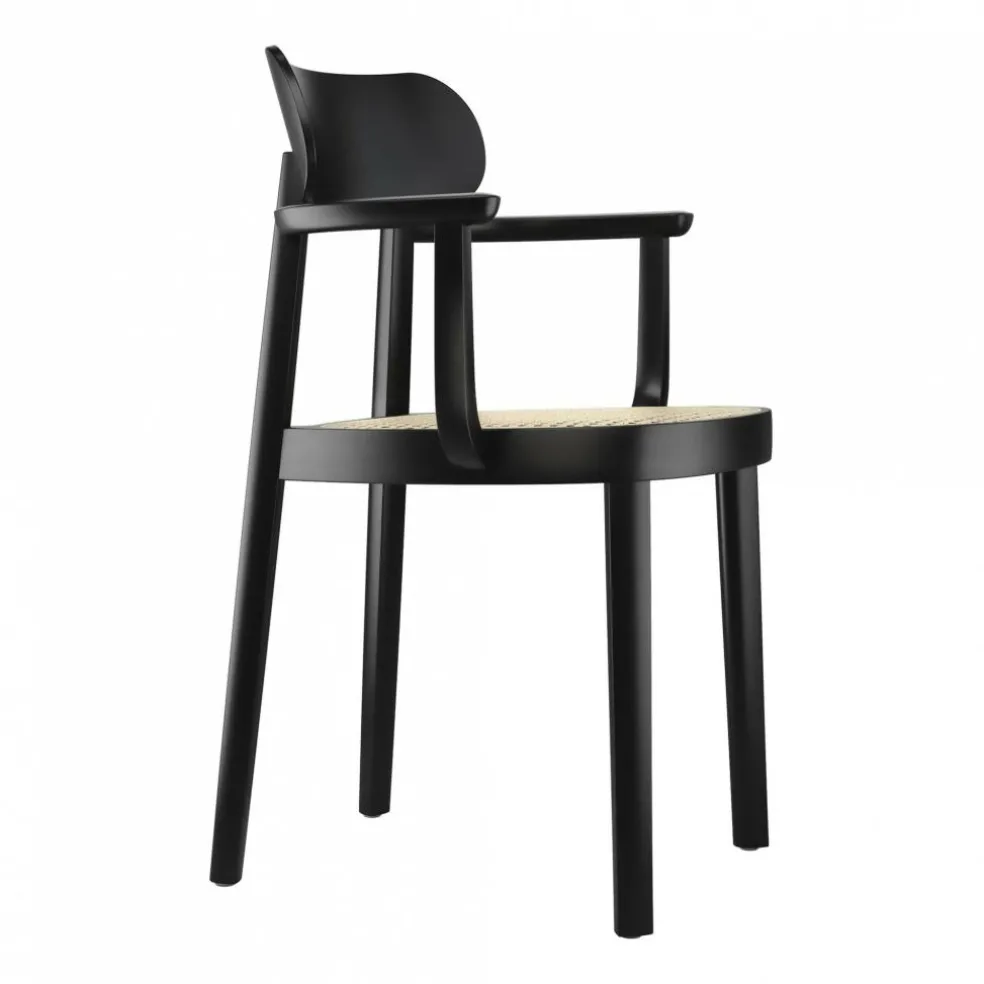 118 F Armlehnstuhl mit Rohrgeflecht