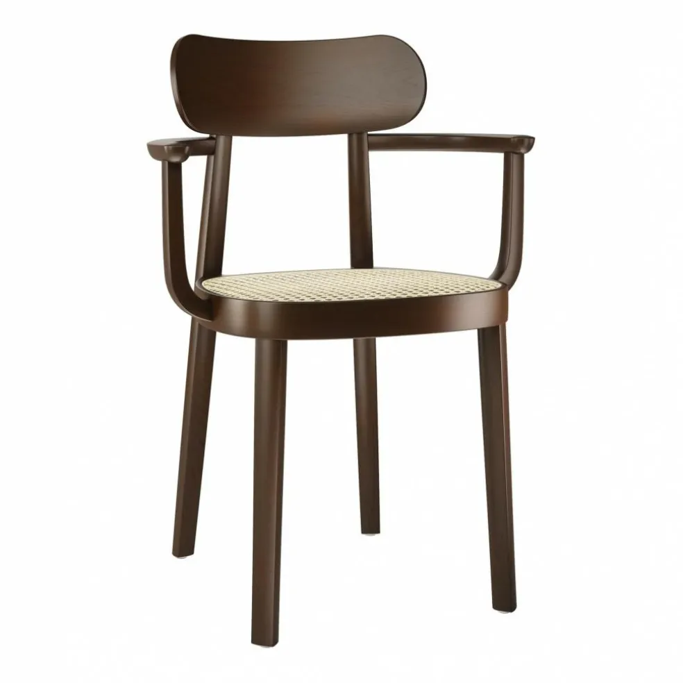 118 F Armlehnstuhl mit Rohrgeflecht