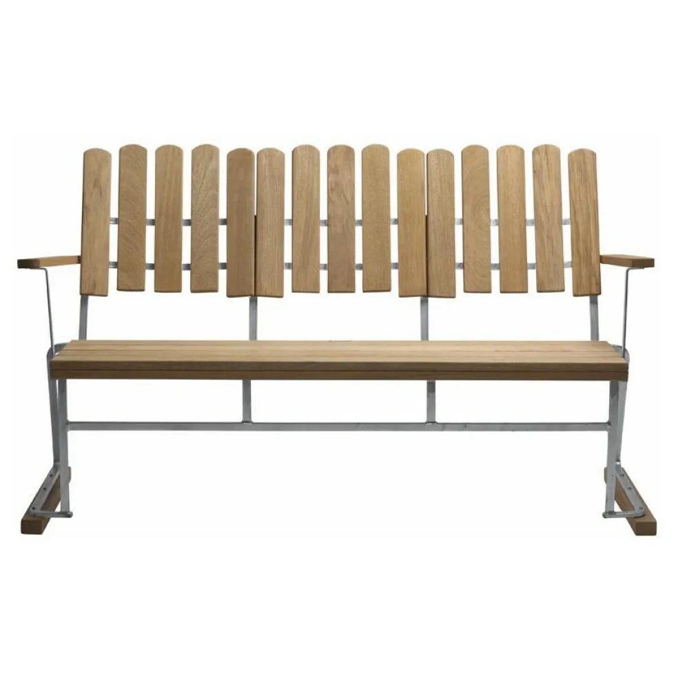 6 Gartenbank 140x85cm Eiche