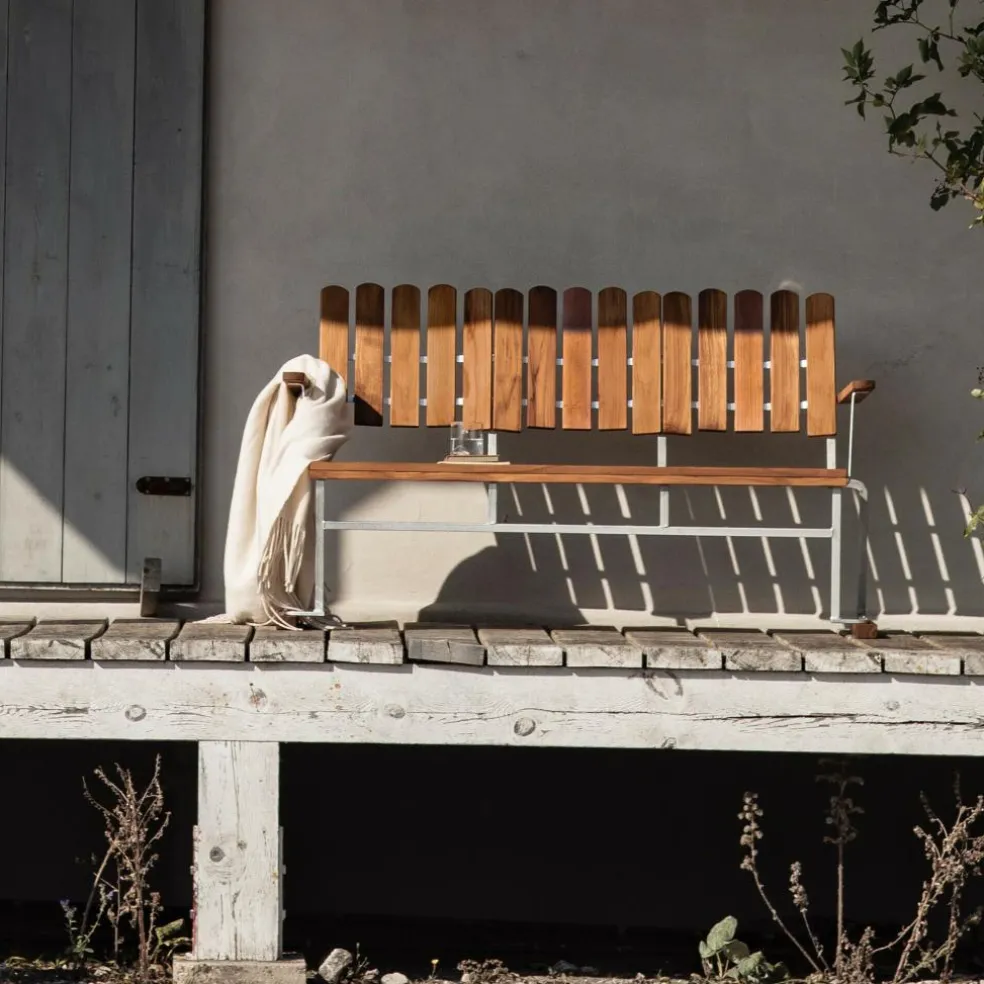 6 Gartenbank 140x85cm Teak