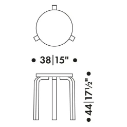 60 Hocker Gestell klar lackiert