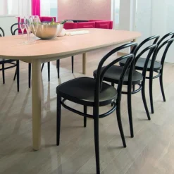 214 M Bugholzstuhl mit Muldensitz