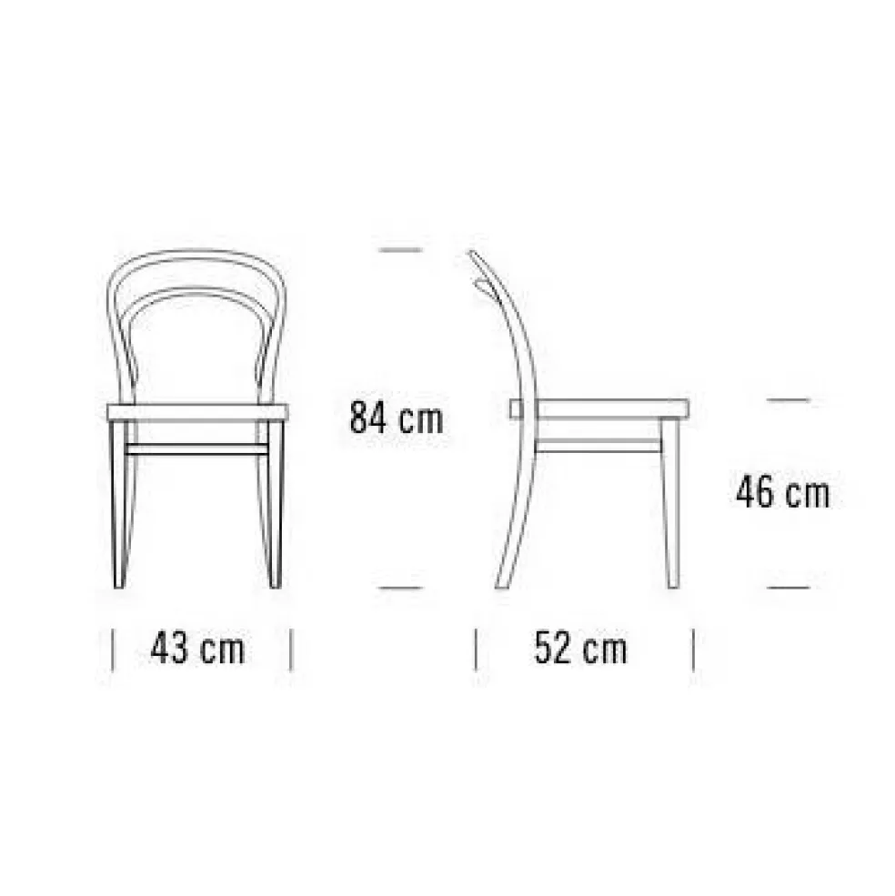 214 M Bugholzstuhl mit Muldensitz