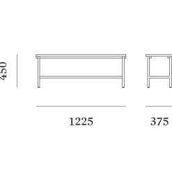 19 Outdoors Bank 122,5x45cm
