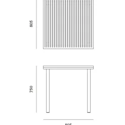 19 Outdoors Esstisch 80,5x80,5cm