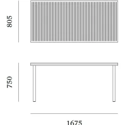 19 Outdoors Esstisch 167,5x80,5cm
