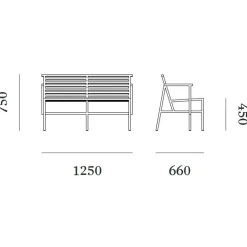19 Outdoors Esstischbank 125x75cm