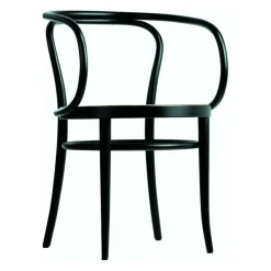 209 R Bugholz-Armlehnstuhl mit Rohrgeflecht