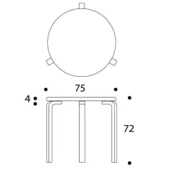 Aalto 90B Tisch Ø75cm