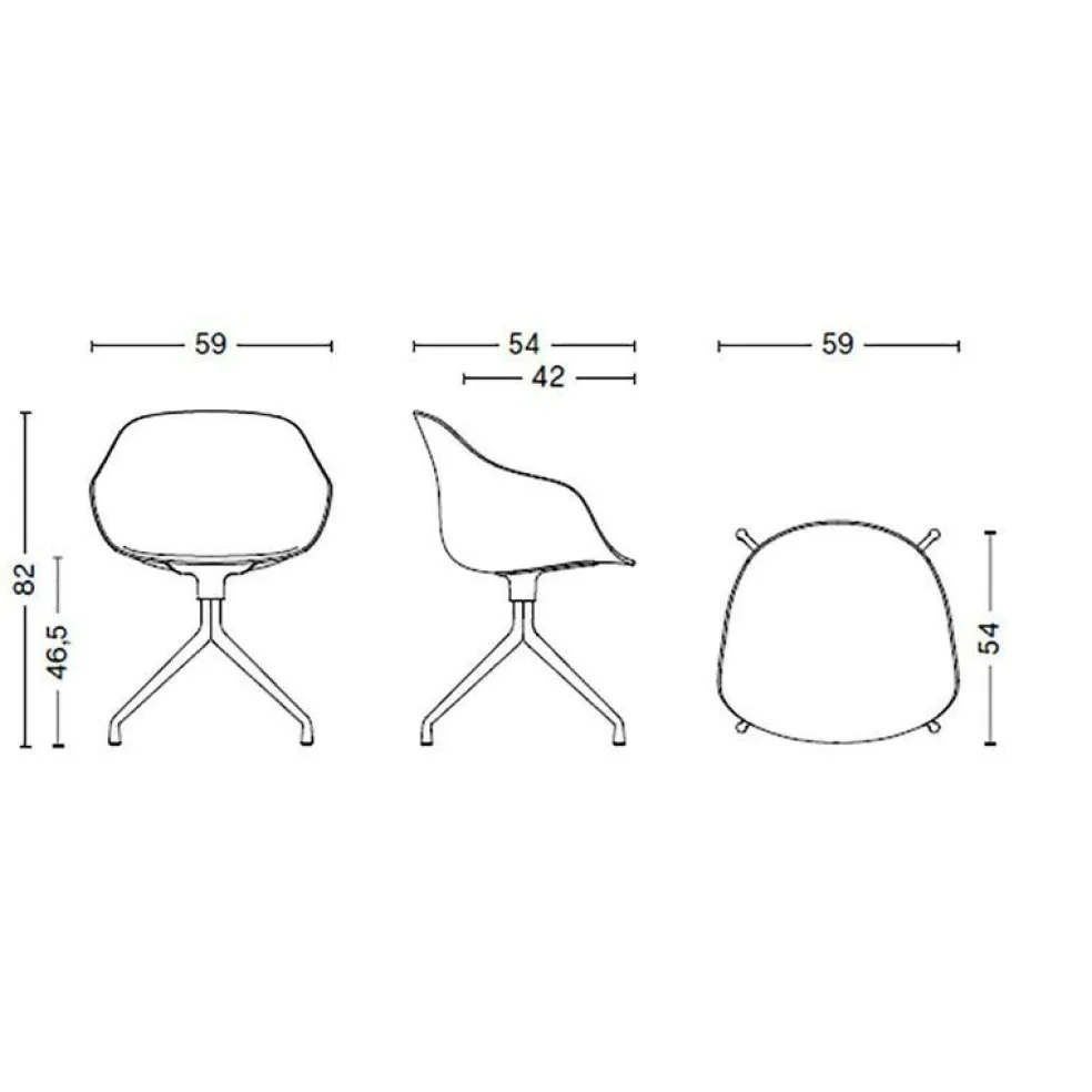 About a Chair AAC 220 2.0 Drehstuhl Gestell poliert