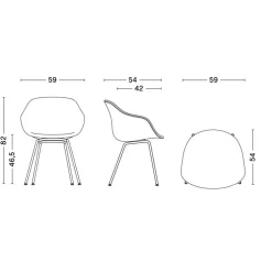About a Chair AAC 227 Armlehnstuhl Gestell verchromt