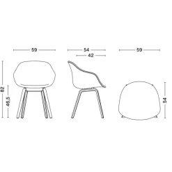 About a Chair AAC 223 Armlehnstuhl Eiche lackiert
