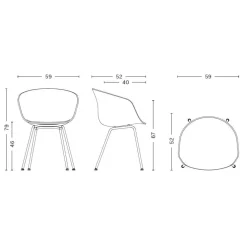 About a Chair AAC 26 Armlehnstuhl Gestell Stahl schwarz