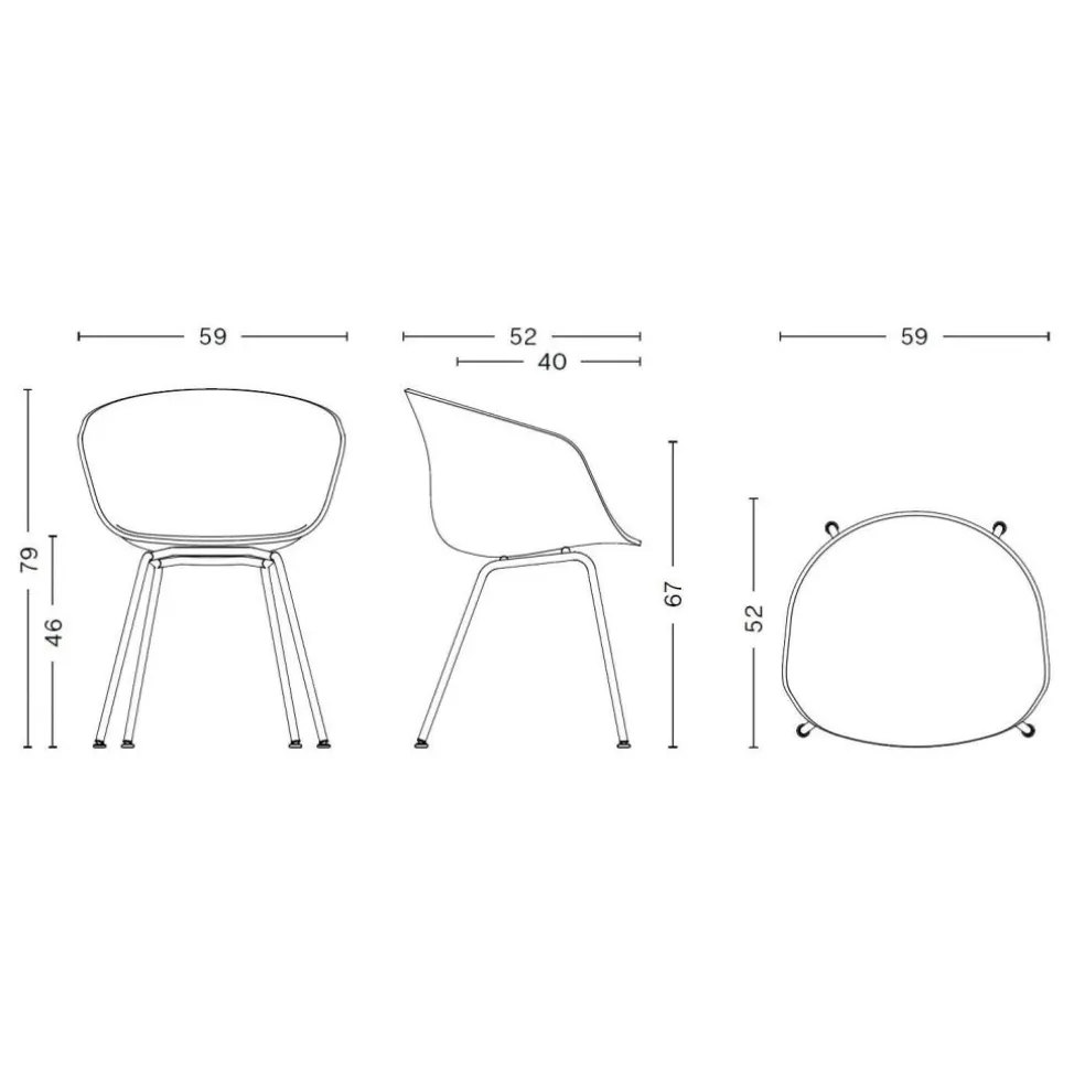 About a Chair AAC 26 Armlehnstuhl Gestell Stahl schwarz
