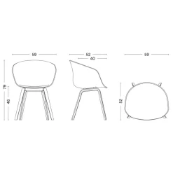 About a Chair AAC 23 Armlehnstuhl Leder