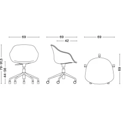 About a Chair AAC 253 Bürodrehstuhl Gestell schwarz