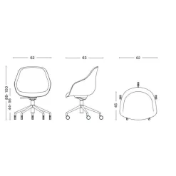 About a Chair AAC 155 Bürostuhl Leder Gestell schwarz