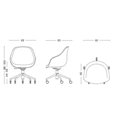 About a Chair AAC 155 Bürostuhl Stoff Gestell poliert