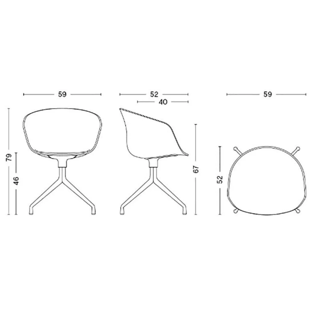 About a Chair AAC 21 Drehstuhl gepolstert Gestell poliert