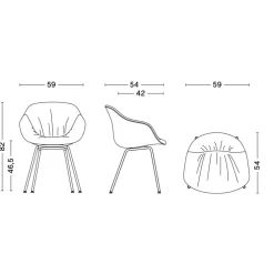 About a Chair AAC 227 Soft Armlehnstuhl Gestell schwarz