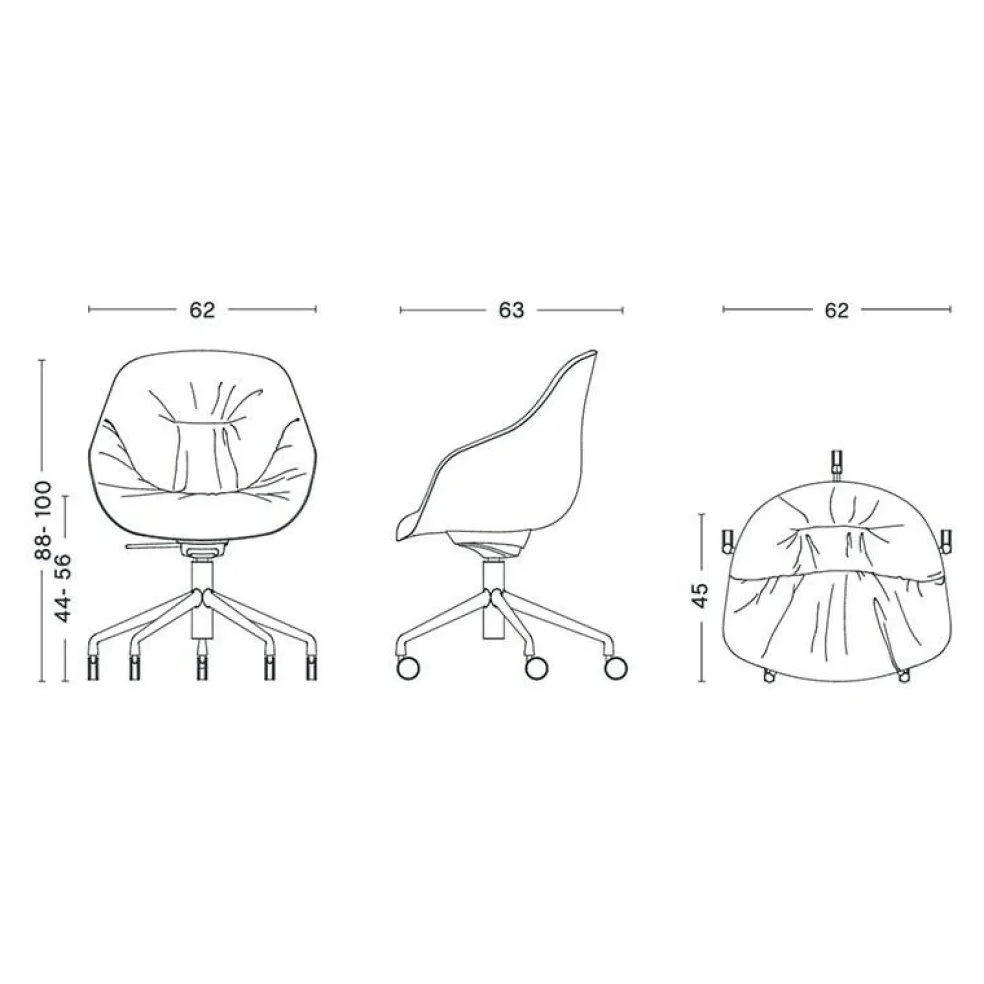 About a Chair AAC 155 Soft Bürostuhl Gestell poliert
