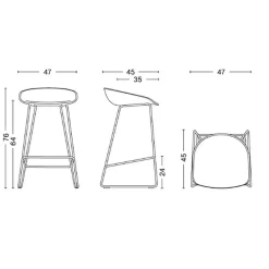 About a Stool AAS 38 2.0 Barhocker niedrig Gestell weiß