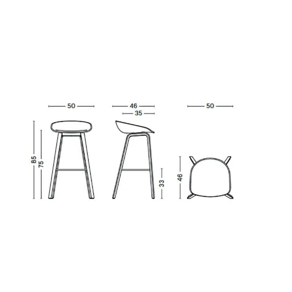 About A Stool AAS 32 2.0 Barhocker hoch Walnuss lackiert