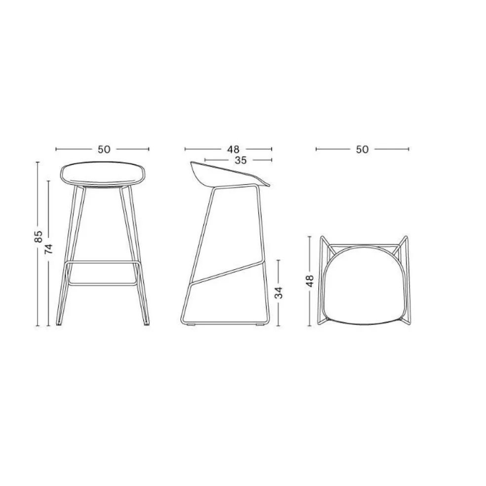 About a Stool AAS 38 2.0 Barhocker hoch Gestell weiß