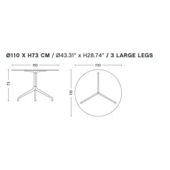 About a Table AAT 20 Esstisch Linoleum Ø110cm