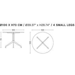 About a Table AAT 20 Esstisch Linoleum Ø100cm