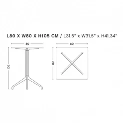 About a Table AAT 15 Stehtisch Linoleum 80x80cm
