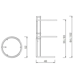 Adjustable Table E 1027 Black Version Beistelltisch