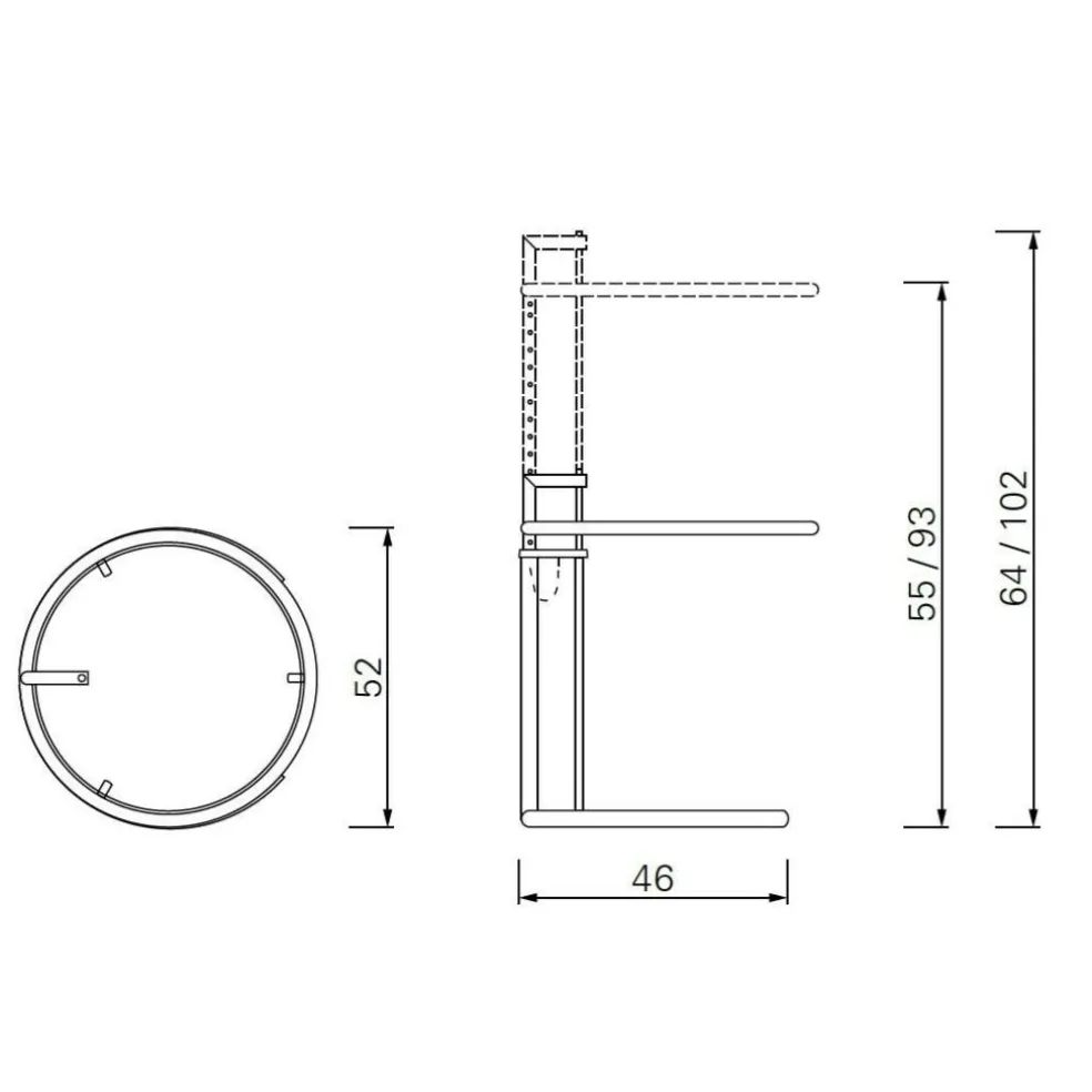 Adjustable Table E 1027 Black Version Beistelltisch