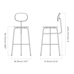 Afteroom Barhocker gepolstert 73.5cm