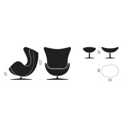Aktion Egg Chair/Das Ei™ Sessel + Hocker Leder