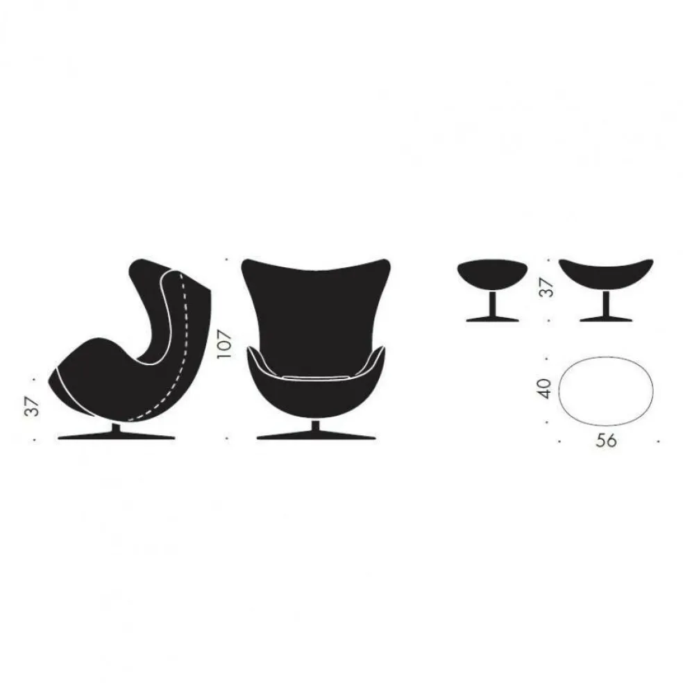Aktion Egg Chair/Das Ei™ Sessel + Hocker Leder