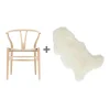 Aktionsset CH24 Wishbone Chair mit Fell