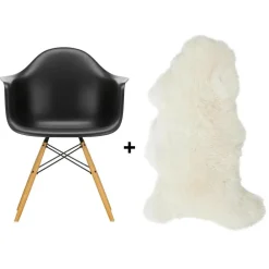 Aktionsset Eames Plastic Armchair DAW RE + Lammfell gratis