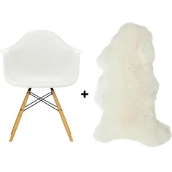 Aktionsset Eames Plastic Armchair DAW + Lammfell gratis