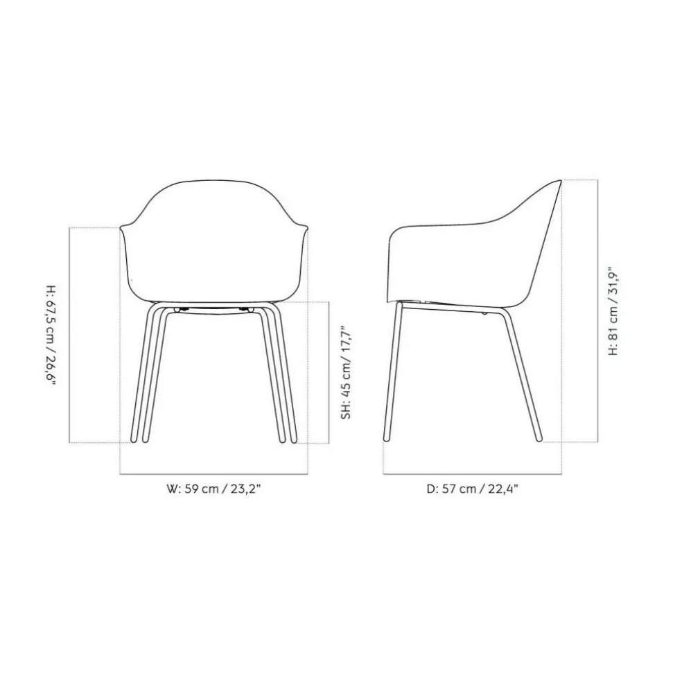 Aktionsset Harbour Armlehnstuhl Stahlgestell schwarz + Fell