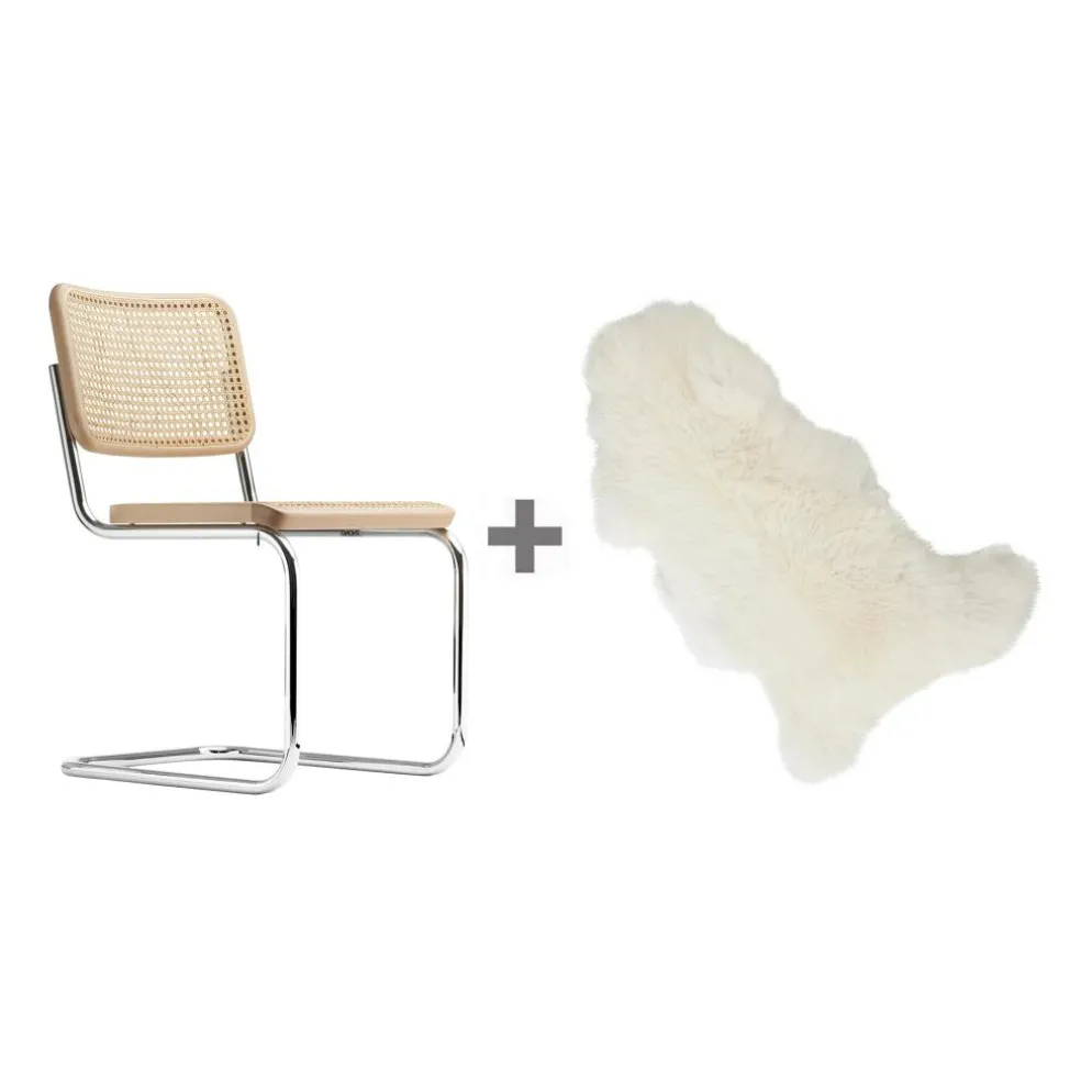 Aktionsset S 32 V Freischwinger Stuhl + Fell