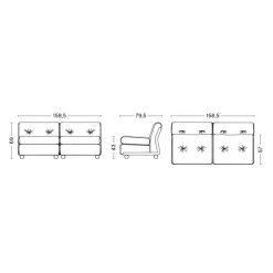 Amanta 2 Sitzer Sofa Leder